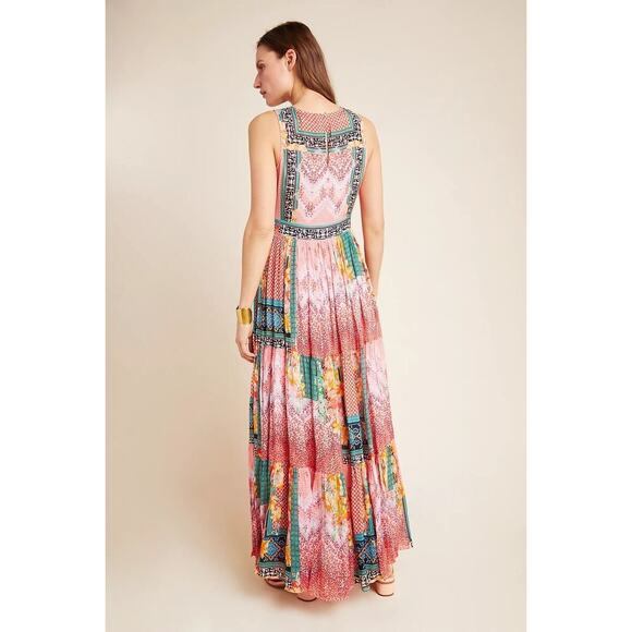 nwt ANTHROPOLOGIE BHANUNI by Jyoti sz 6 Alessandra maxi dress in pink - Picture 4 of 6